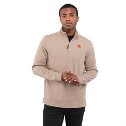 Image of Mens Ribbed Quarter Zip, Tan